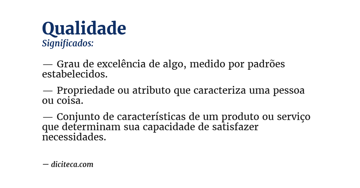 Significado de qualidade