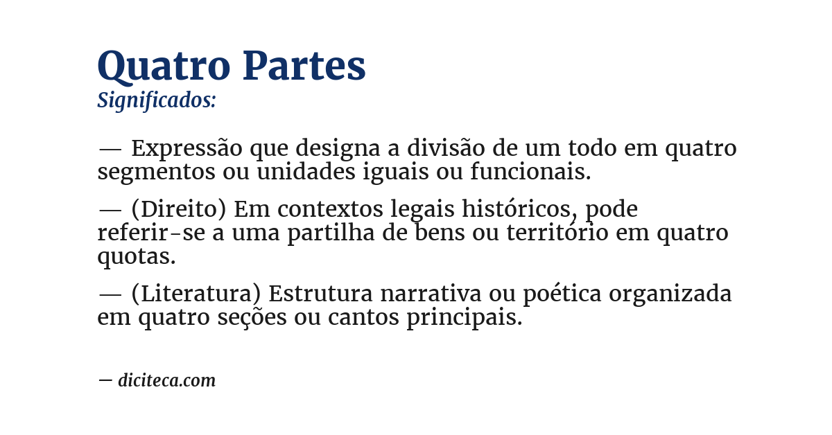 Significado de quatro partes
