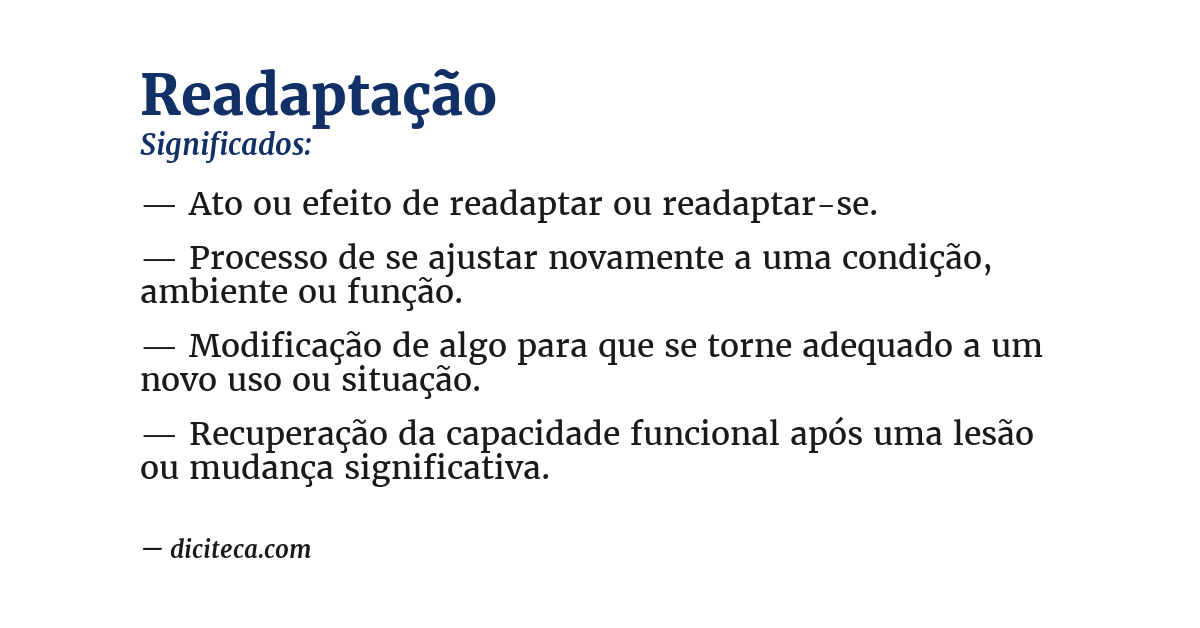 Significado de readaptação
