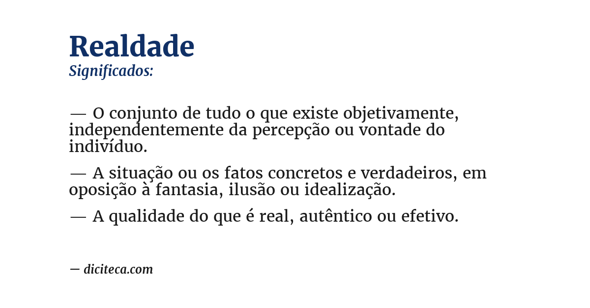 Significado de realdade