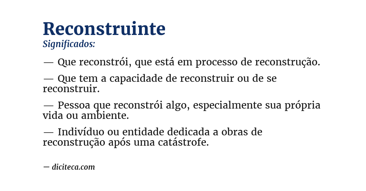 Significado de reconstruinte