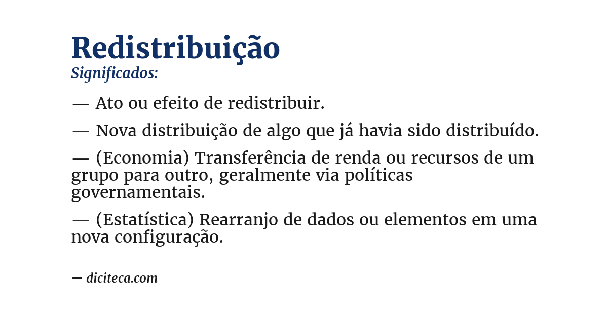 Significado de redistribuição