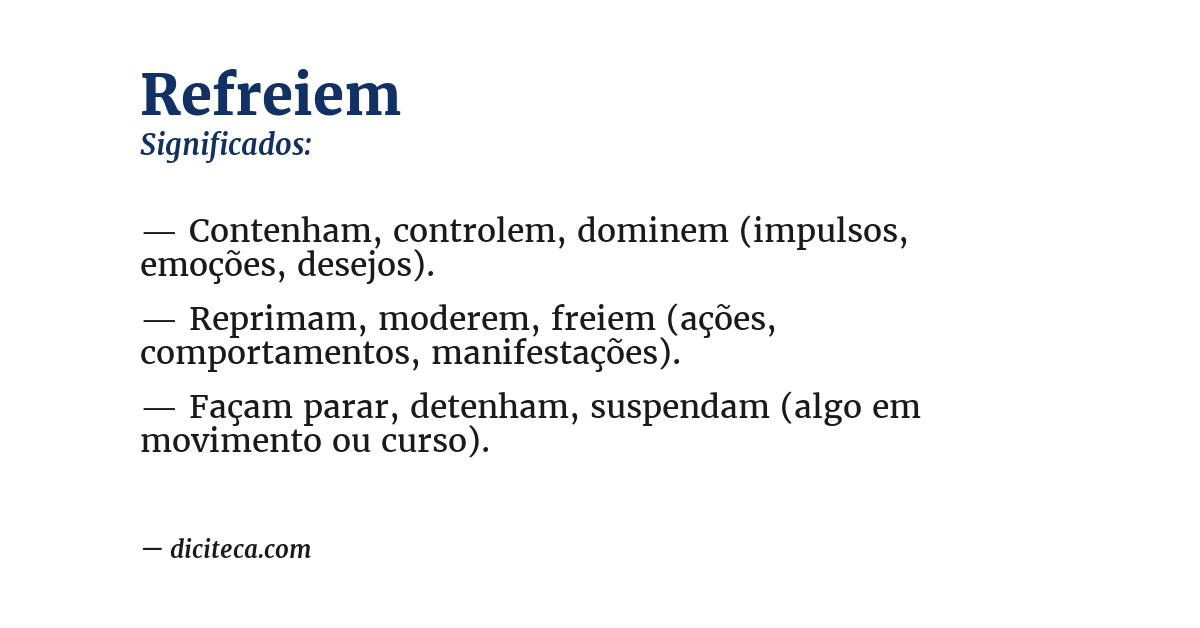 Significado de refreiem
