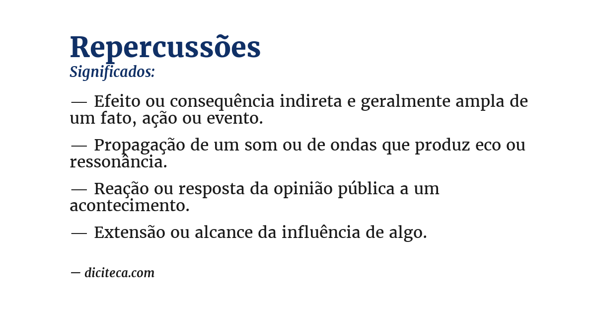 Significado de repercussões