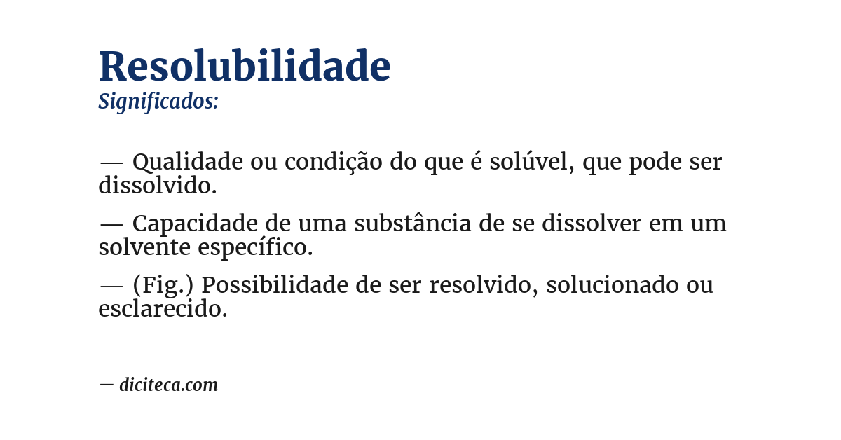 Significado de resolubilidade