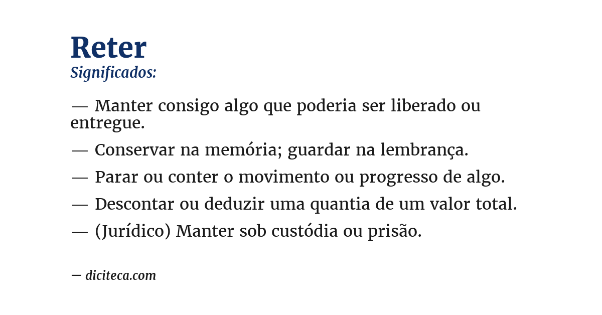 Significado de reter