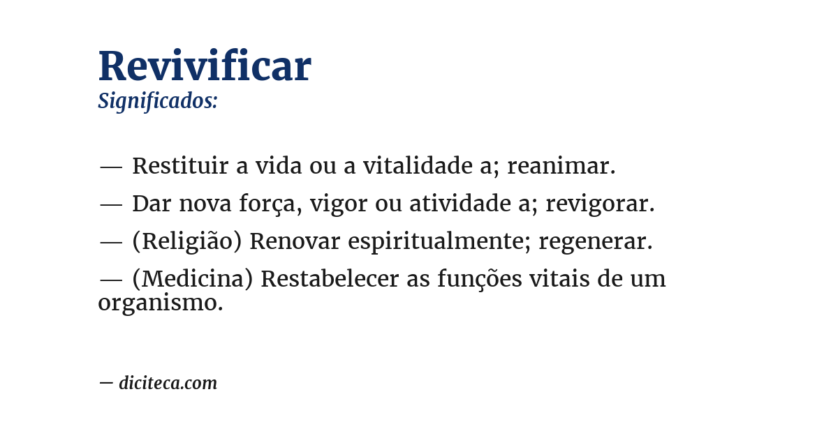 Significado de revivificar