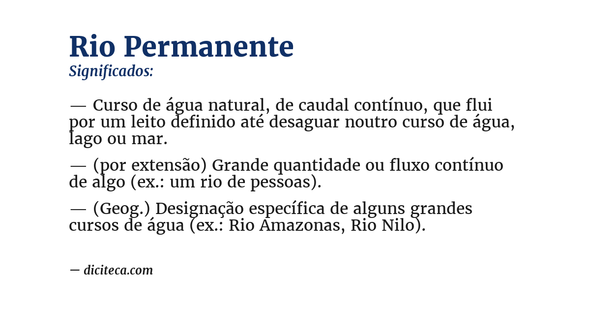 Significado de rio permanente