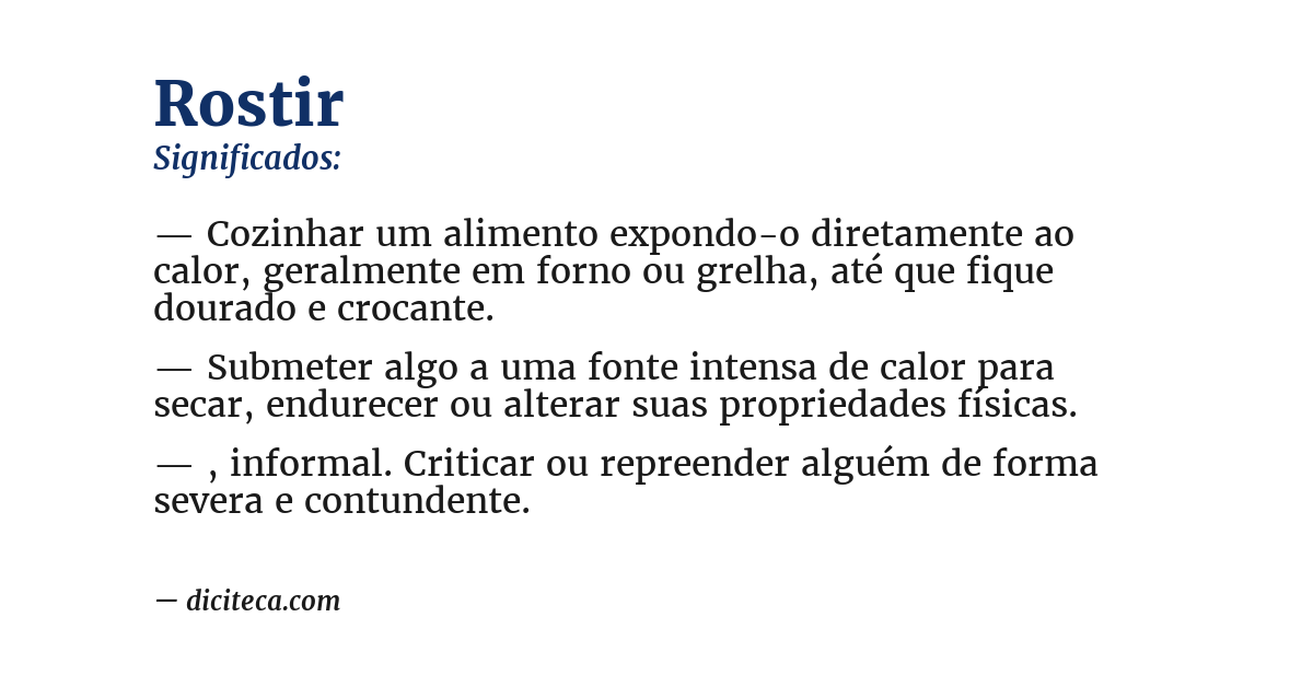 Significado de rostir