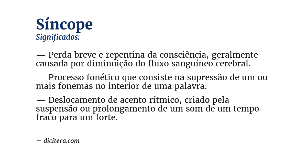 Significado de síncope