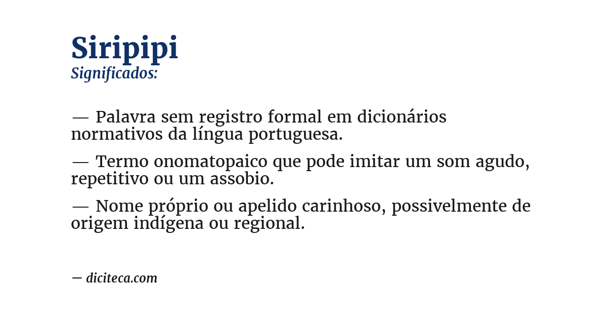 Significado de siripipi