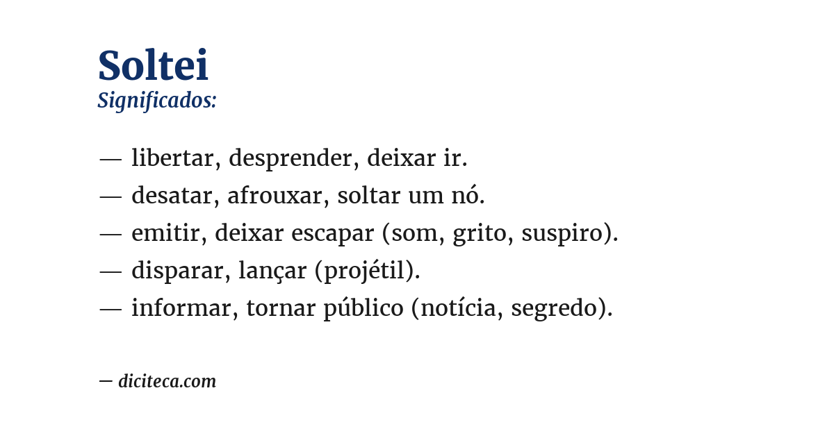 Significado de soltei