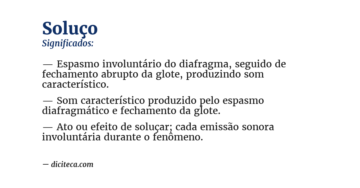 Significado de soluço