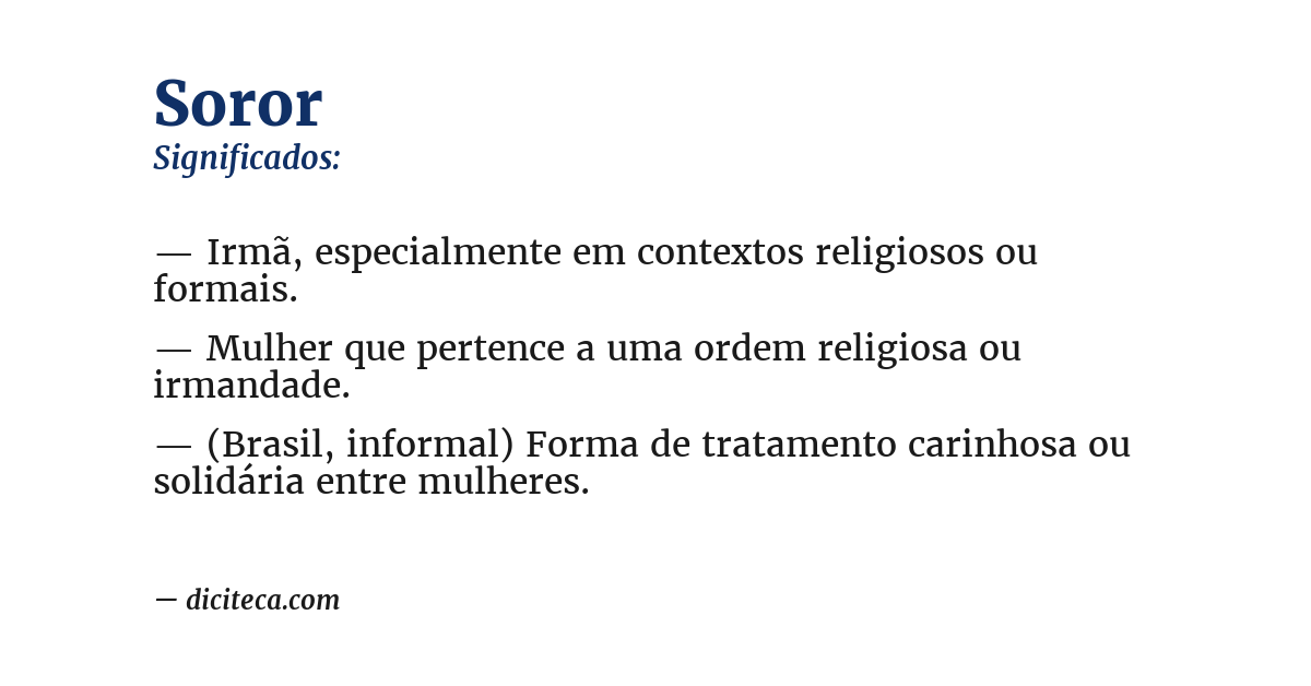 Significado de soror