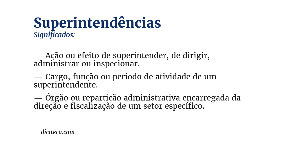 Significado de superintendências