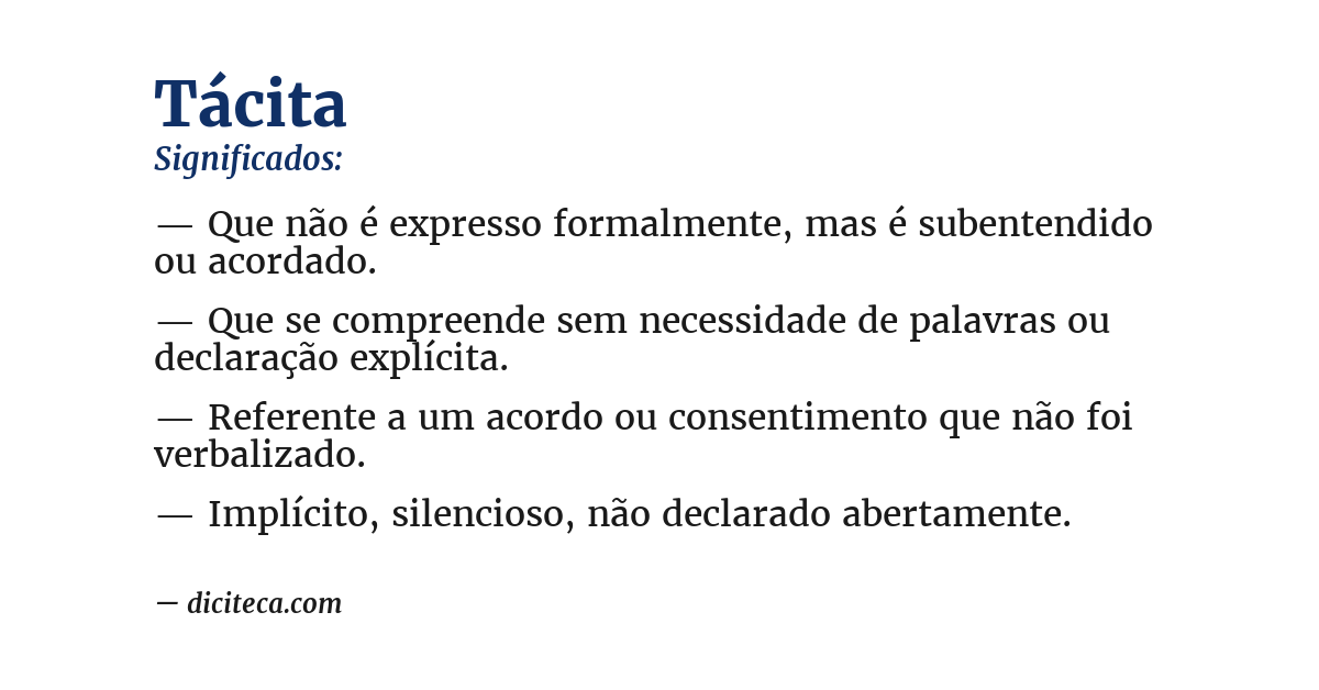 Significado de tácita