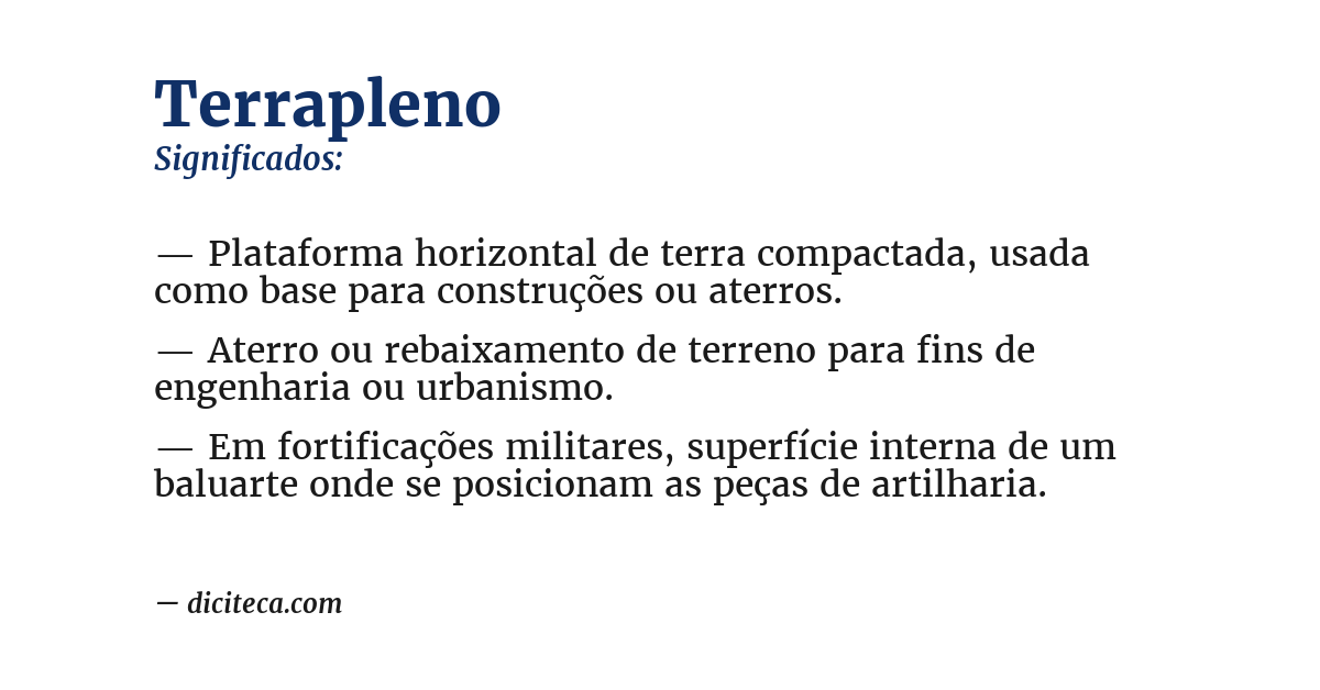Significado de terrapleno