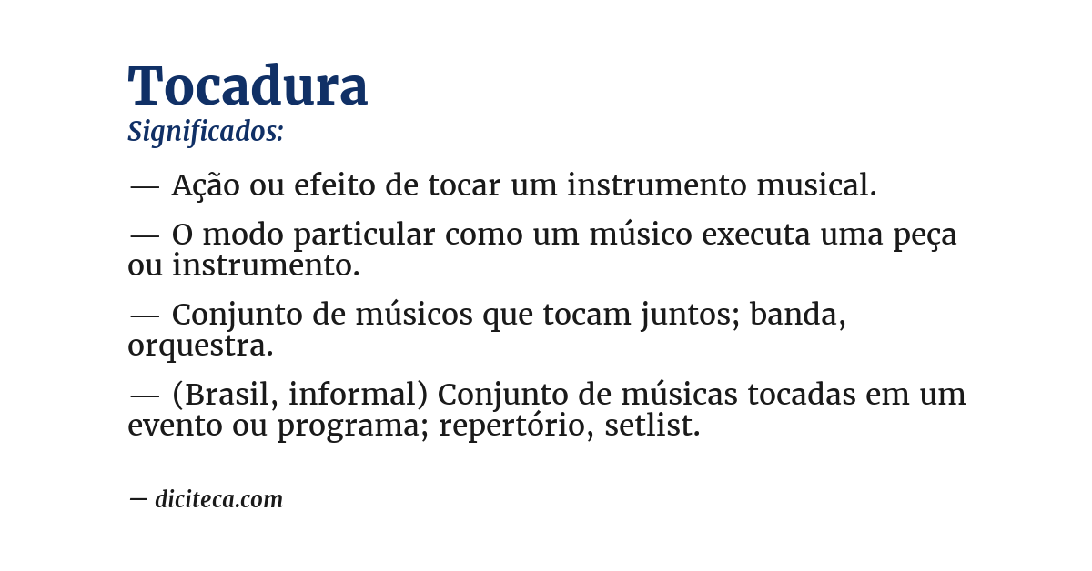 Significado de tocadura