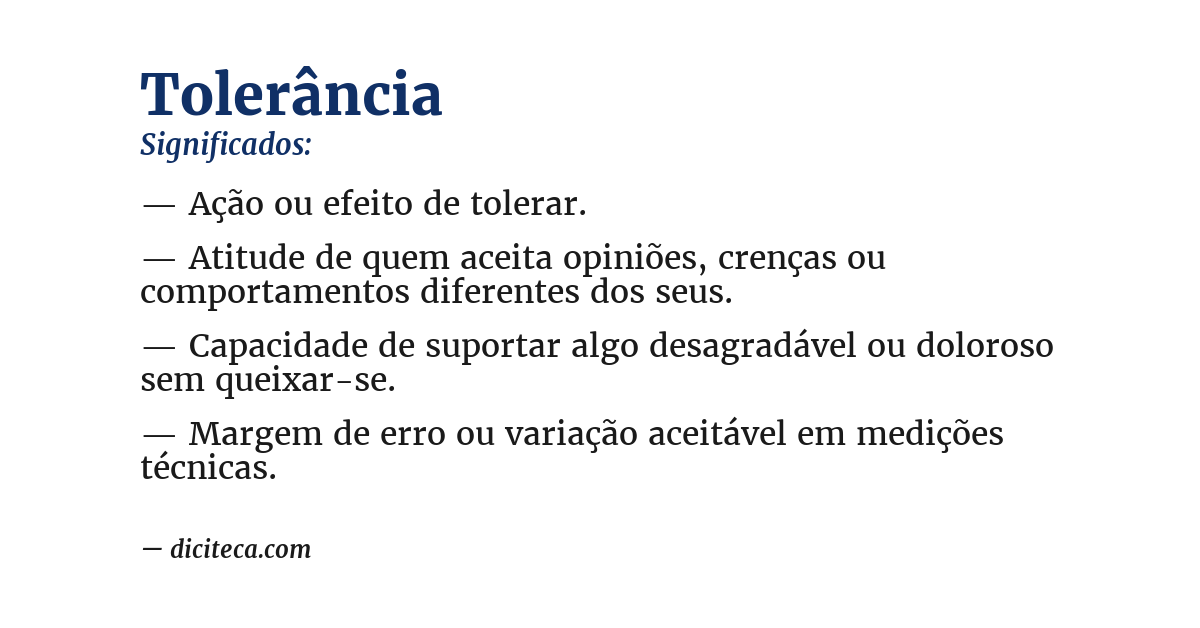 Significado de tolerância