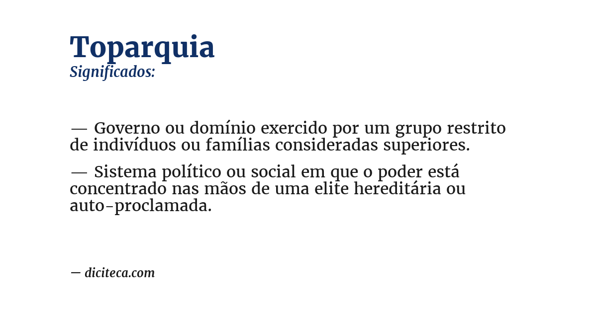 Significado de toparquia