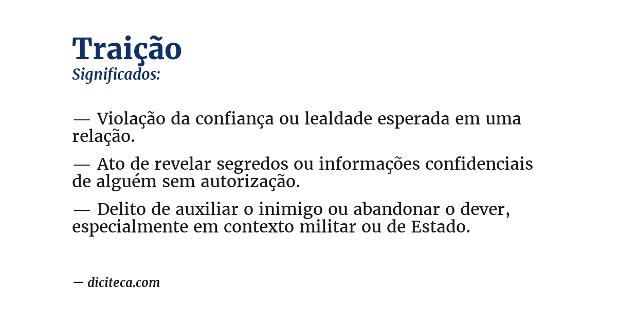 Significado de traição