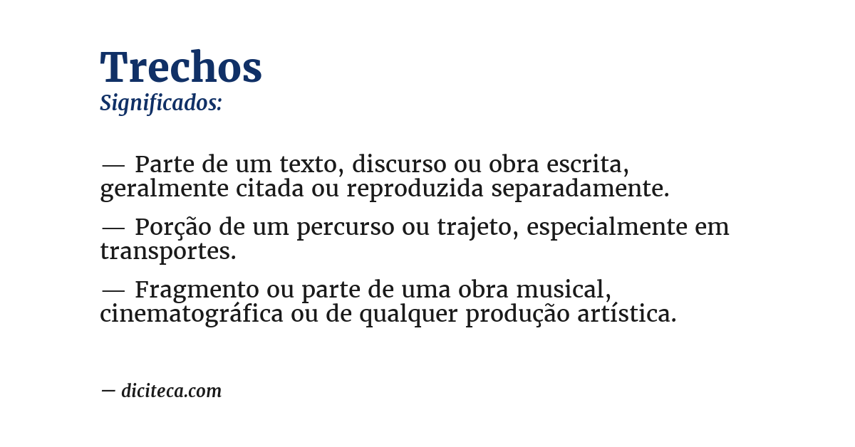 Significado de trechos