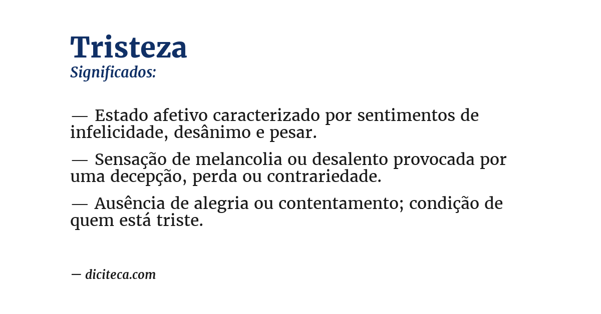 Significado de tristeza