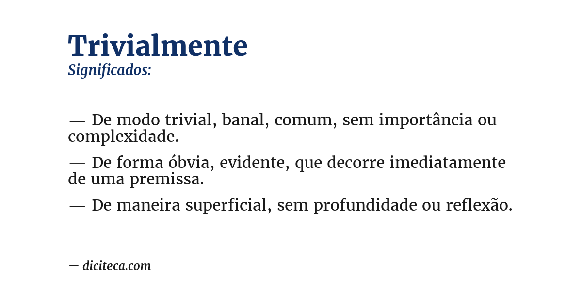 Significado de trivialmente