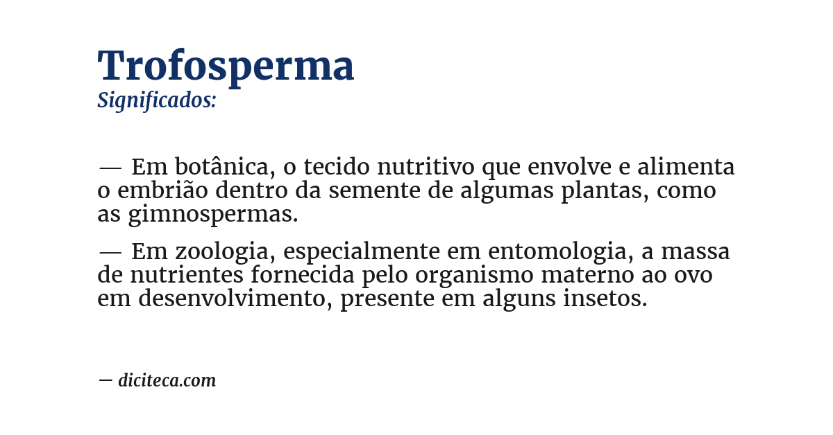 Significado de trofosperma
