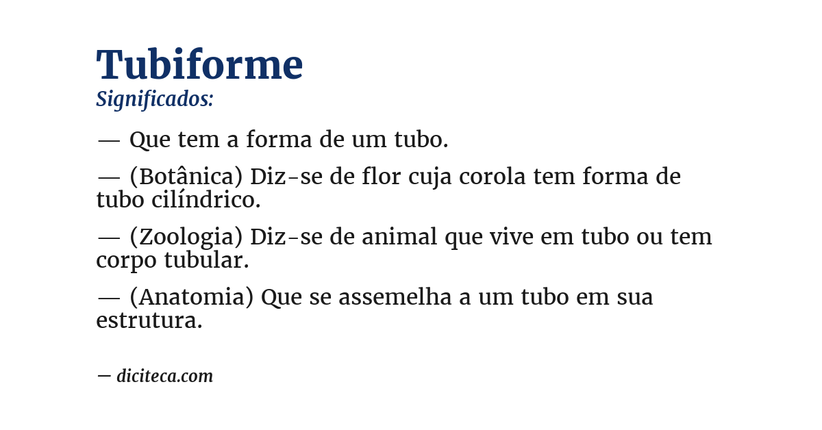 Significado de tubiforme