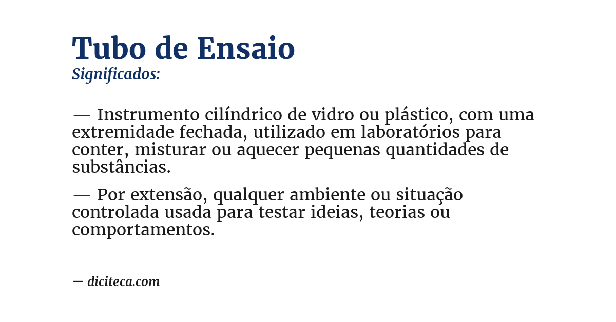 Significado de tubo de ensaio
