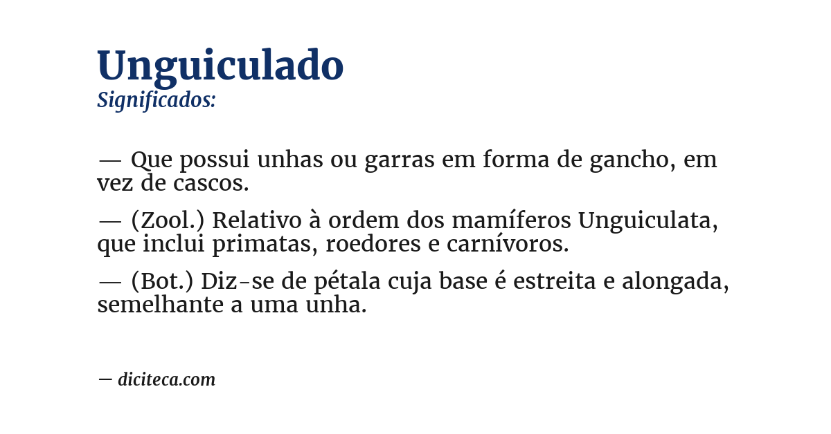 Significado de unguiculado