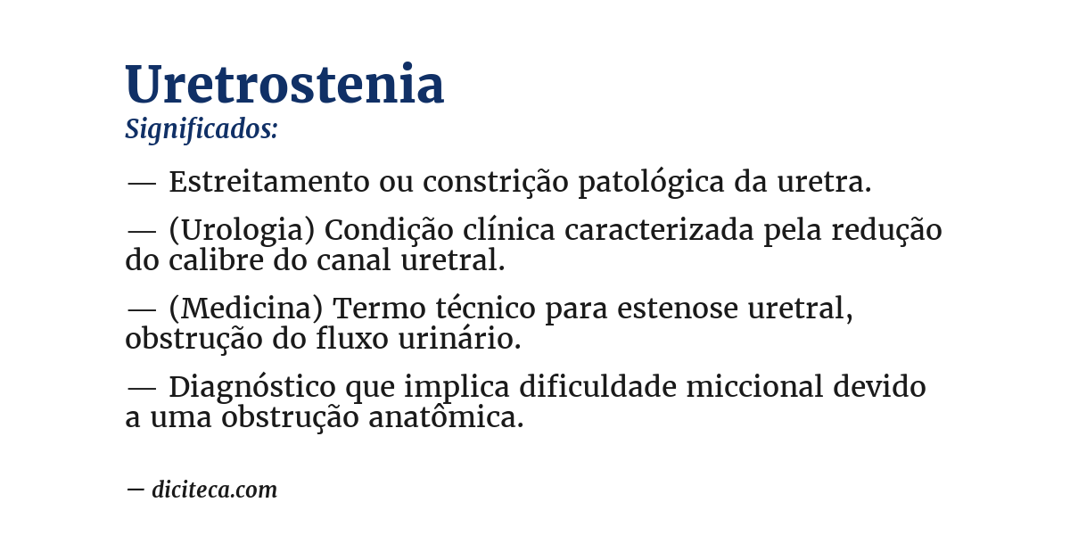 Significado de uretrostenia