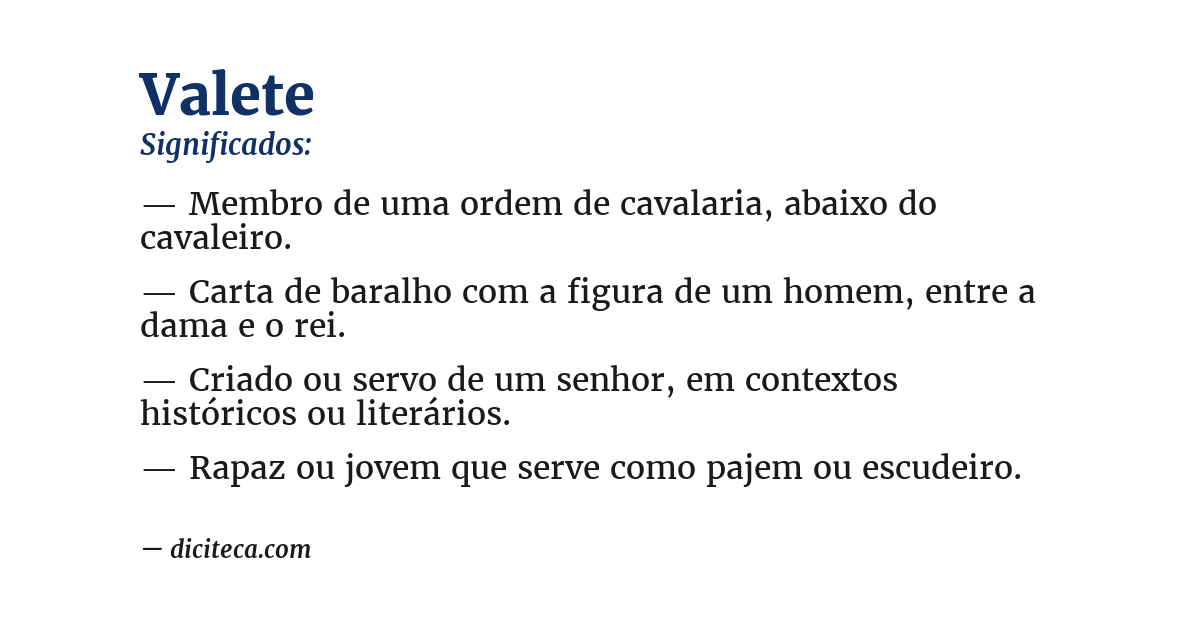 Significado de valete