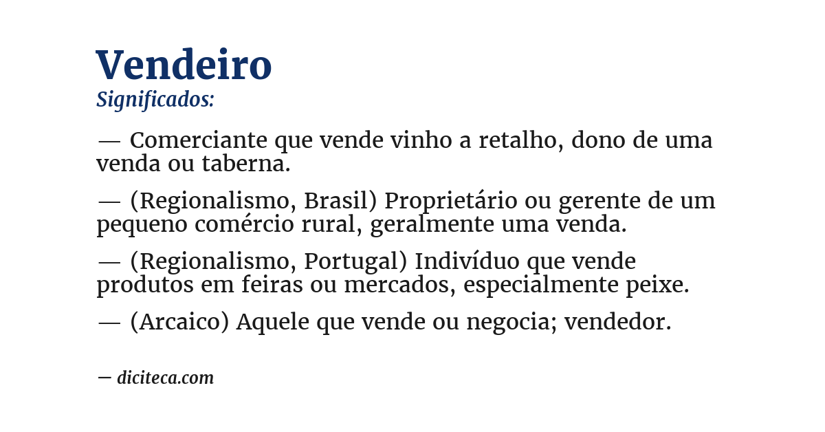 Significado de vendeiro