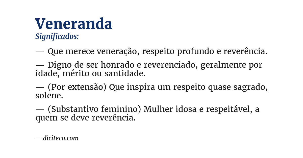 Significado de veneranda