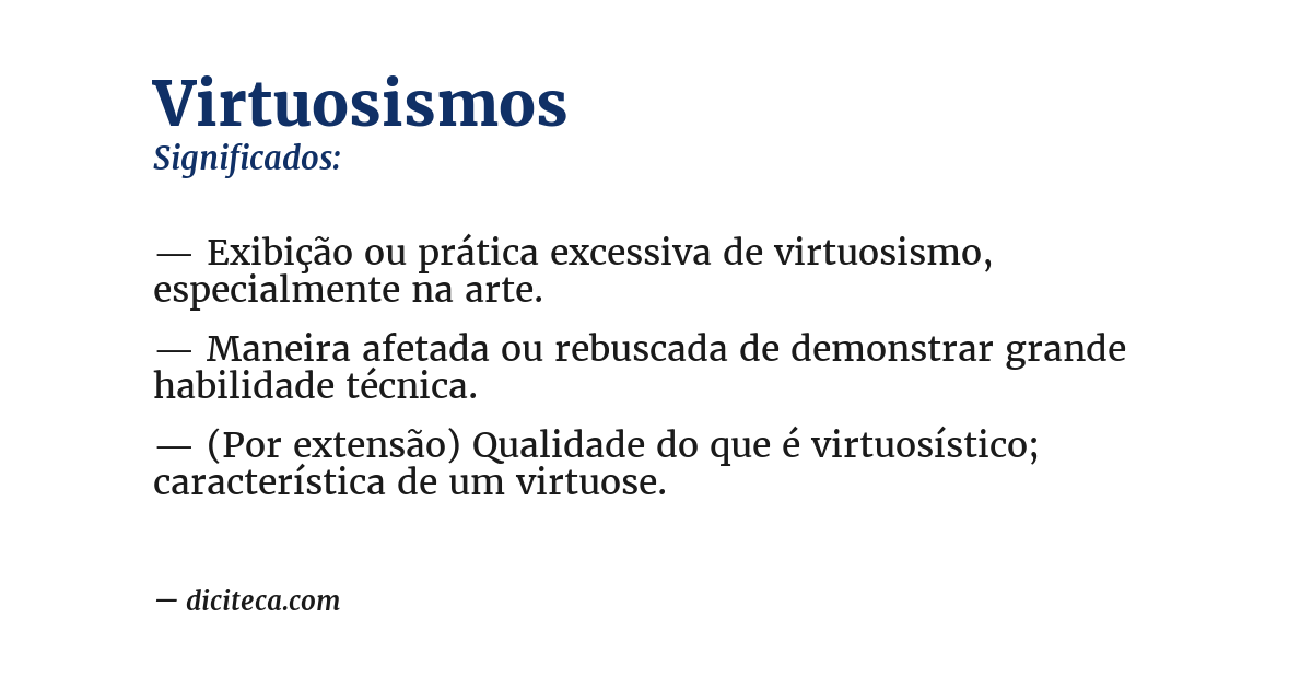 Significado de virtuosismos