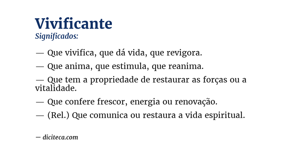 Significado de vivificante