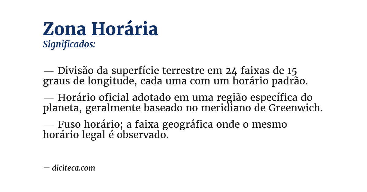 Significado de zona horária