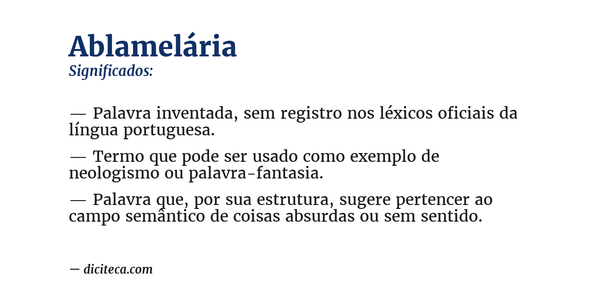Significado de ablamelária