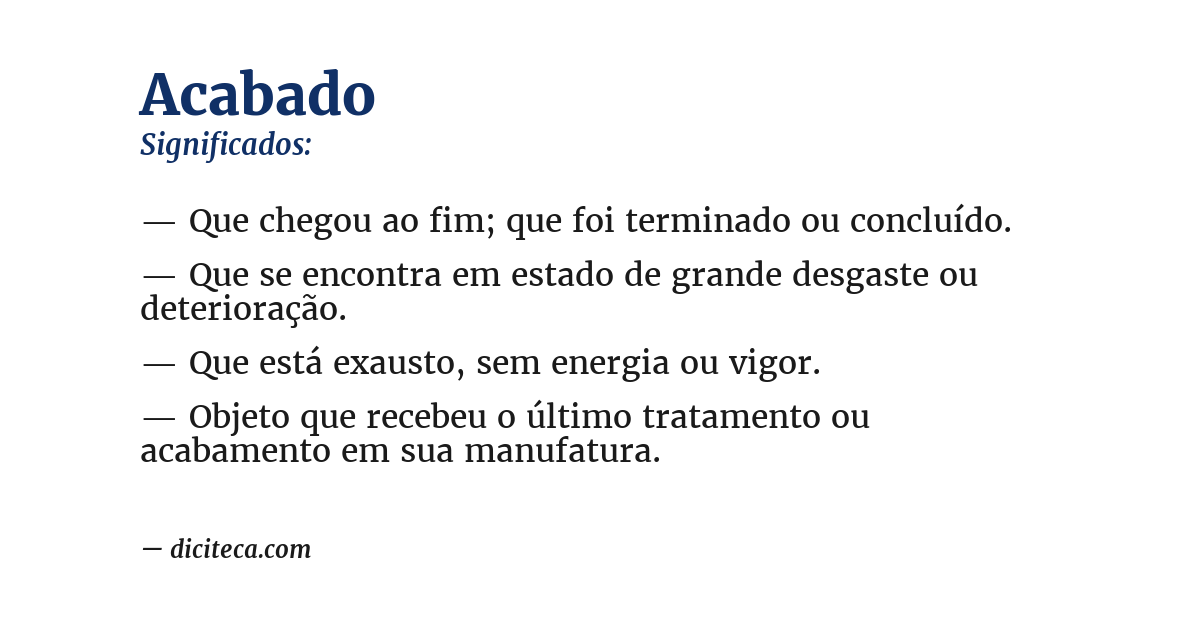 Significado de acabado
