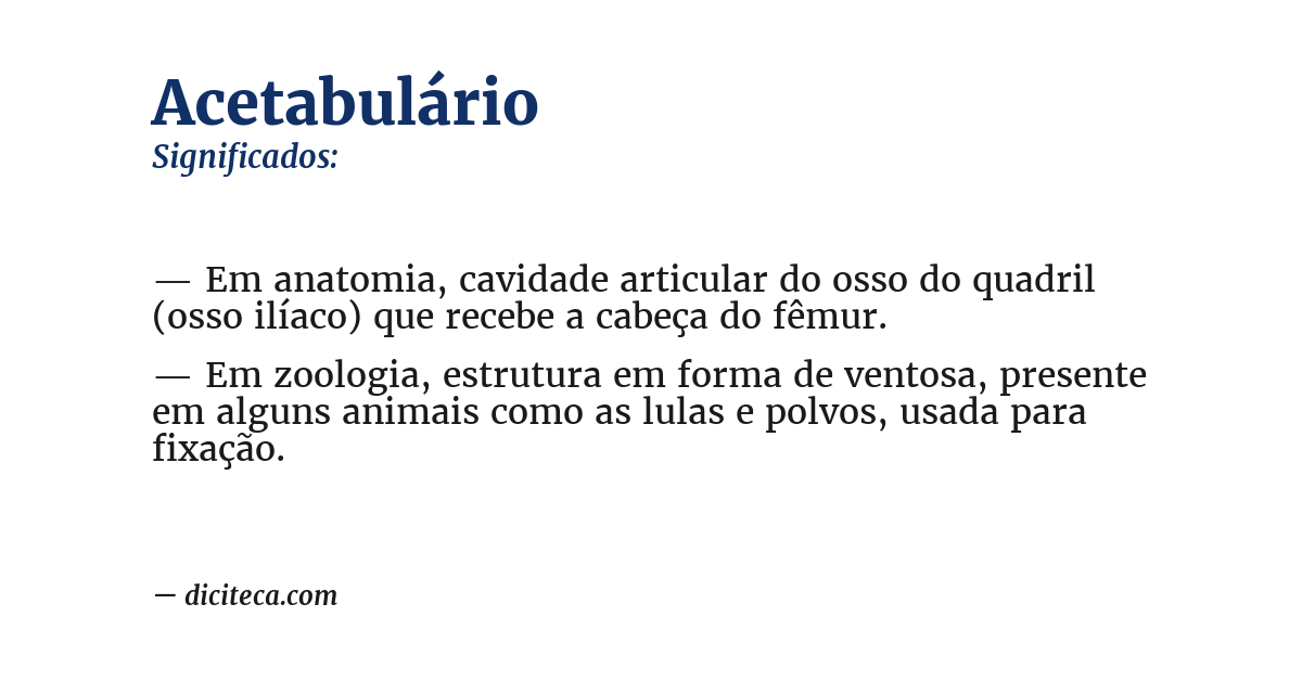 Significado de acetabulário