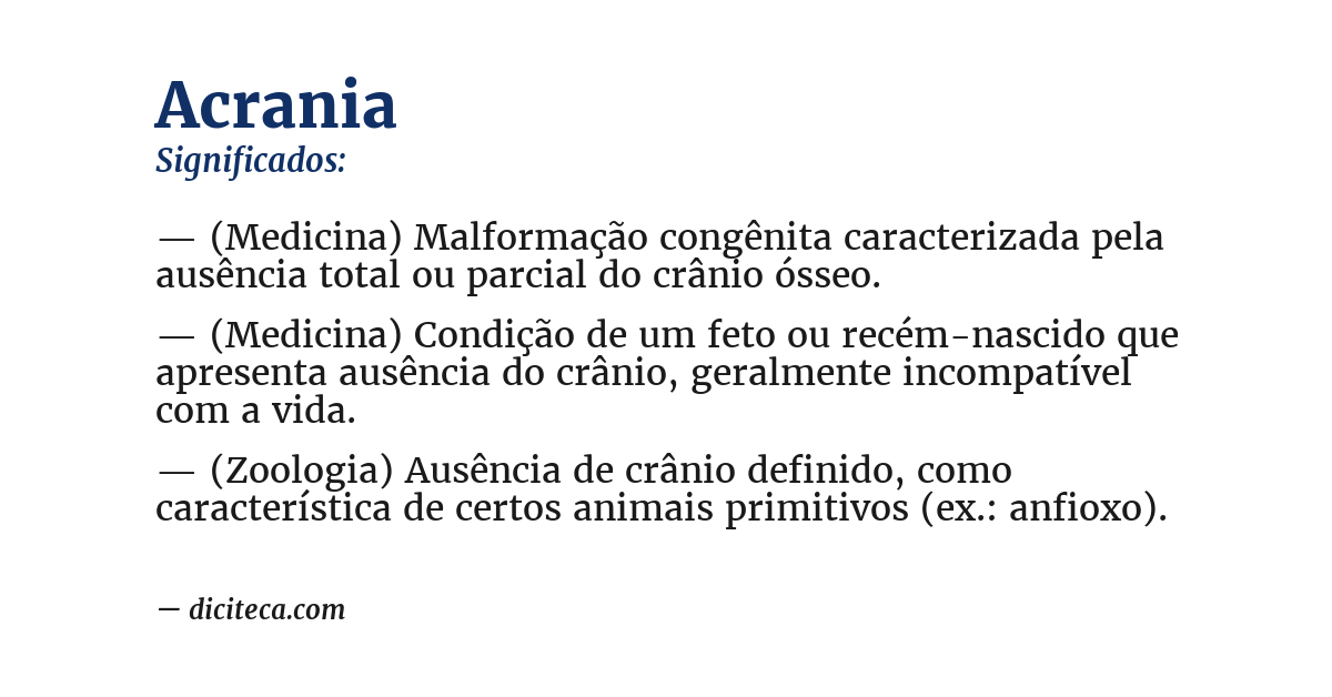 Significado de acrania