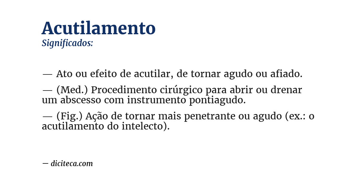 Significado de acutilamento