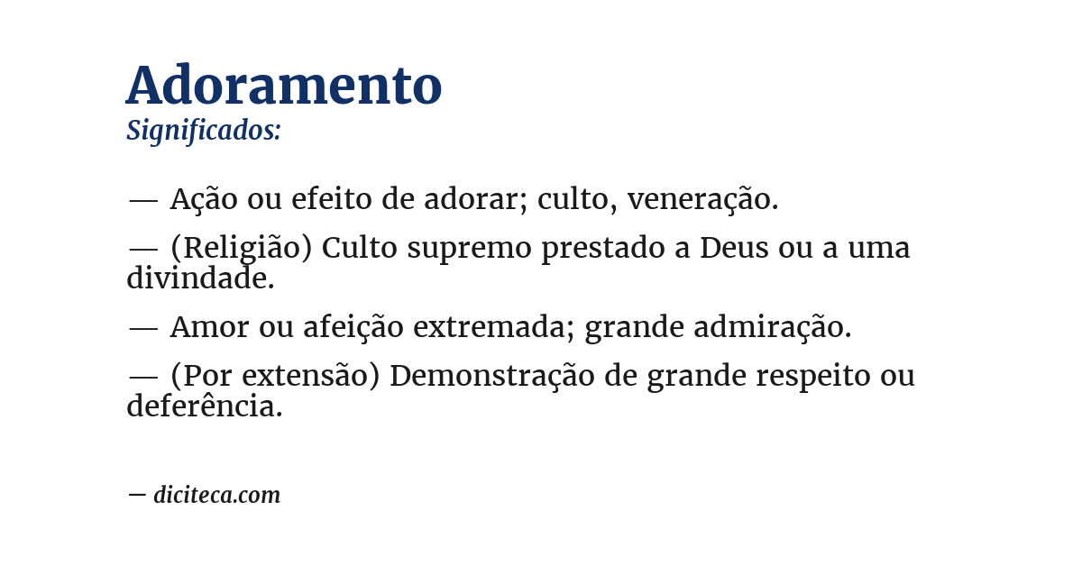 Significado de adoramento
