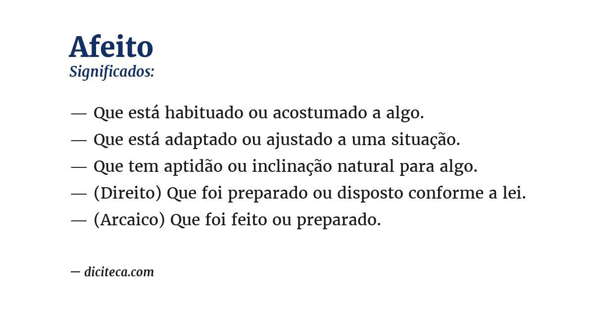 Significado de afeito