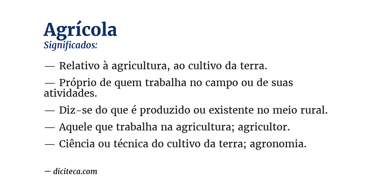 Significado de agrícola