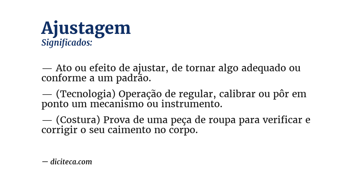 Significado de ajustagem