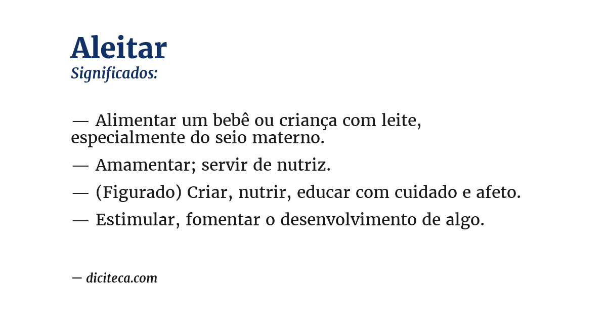 Significado de aleitar