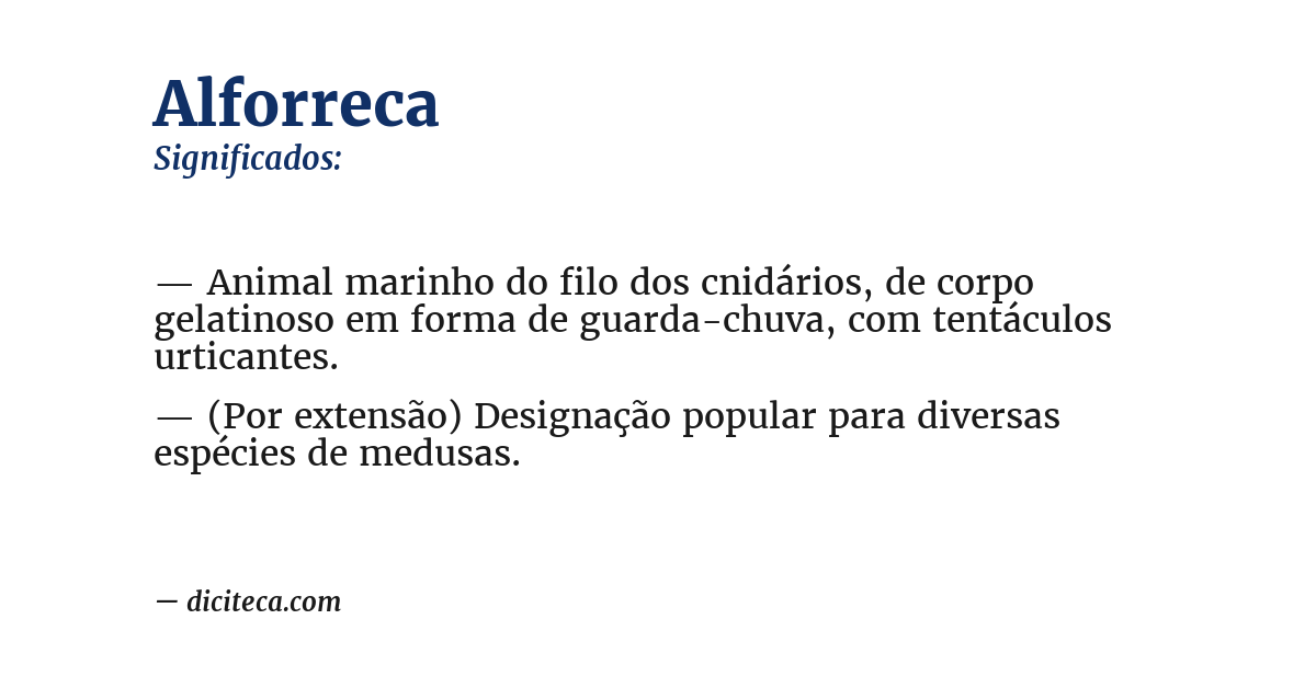 Significado de alforreca
